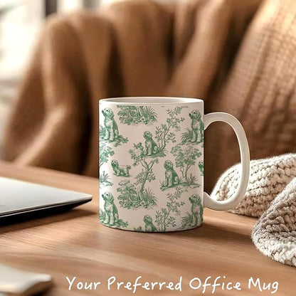 Chinoiserie Golden Doodle Mug, Grandmillennial Sausage Weiner Dog Coffee Tea - Image 4