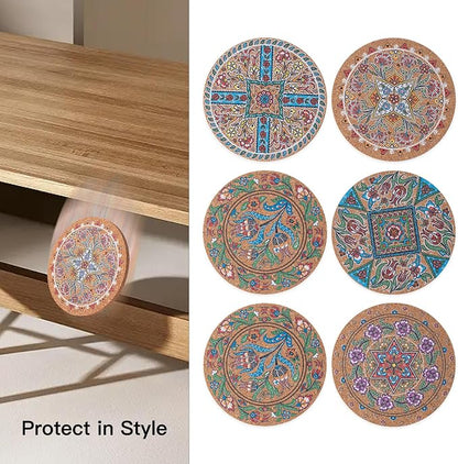 Cork Coasters for Drinks Absorbent Non Slip 12pcs 4 Inch Turkish | Coaster for - Image 4