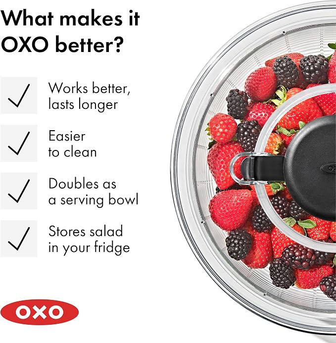 OXO Good Grips Salad Spinner | Lettuce Spinner | Fruit Washer | Fruit Washing - Image 10
