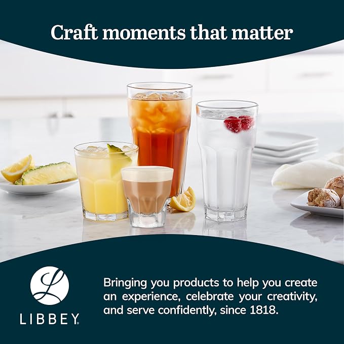 Libbey Gibraltar DuraTuff Drinking Glass Drinking Cup Set, Iconic Heavy Base - Image 6