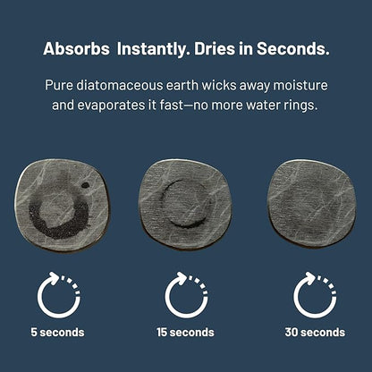 Coaster Set of 4 - Diatomaceous Earth Absorbent Coasters for Drinks | Quick Dry, Super Absorbent | Coffee Table, Bar & Home Decor | Non-Toxic, BPA-Free | Female Founded USA Brand Brand
