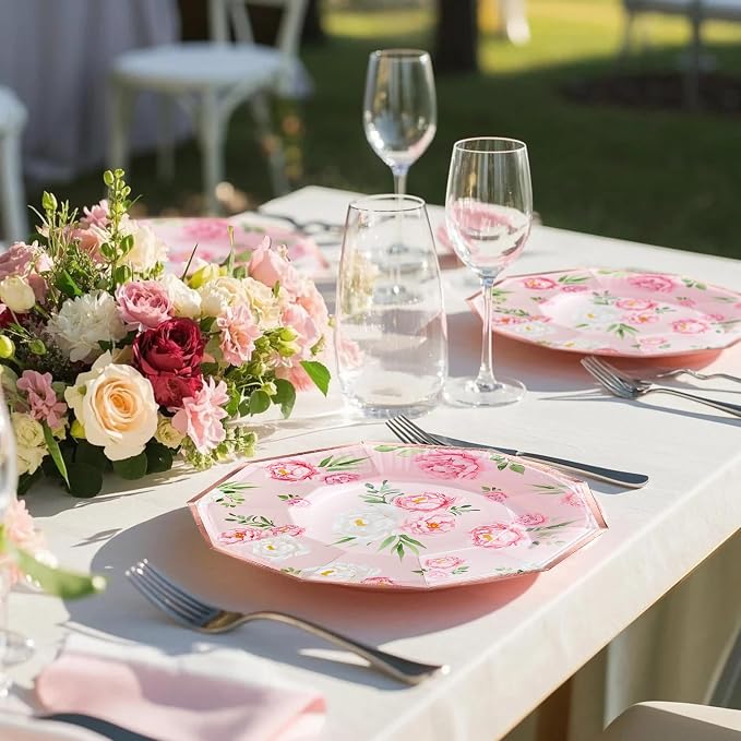 WRAPAHOLIC 25Pcs Floral Paper Plates - Image 4