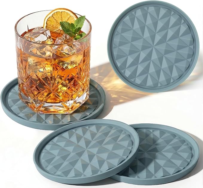 Silicone Drink Coasters Set of 4, Coaster by Wingcases