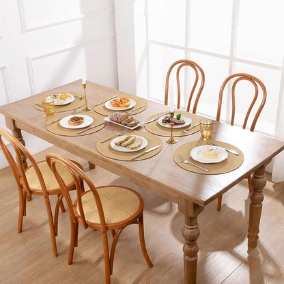 SHACOS Round Placemats Set of 8 Washable 15 inch Round Placemat Cotton - Image 8