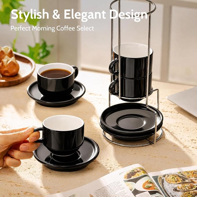 Sweese 8 Ounce Stackable Cappuccino Cups - Image 4