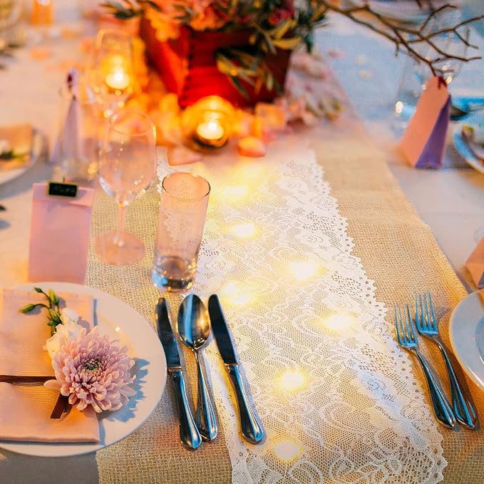 Xinnun 6 Pack Burlap Table Runner - Image 4