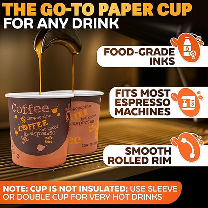 Reluen 200 Pack 3 Oz Disposable Espresso Cups, Paper - Image 3