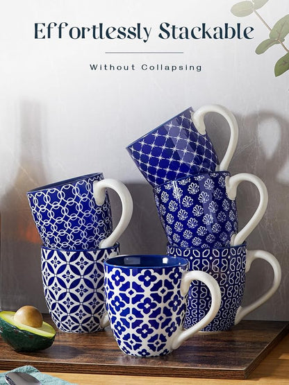 DOWAN Coffee Mugs Set of 6, 16 oz Large Porcelain Coffee Cups - Image 3