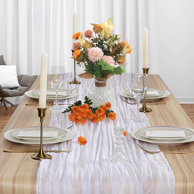 6 Pack White Cheesecloth Table Runner 10Ft Gauze Cheese Cloth Table Runner - Image 3