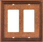 Henne Bery Raised Pearls Decorative Wall Plate Switch Plate Outlet Cover (Double Decorator, Sponged Copper)