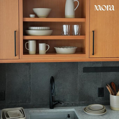 MORA Ceramic Chips and Dip Serving Tray: Large Divided Party Bowl Set - Image 8
