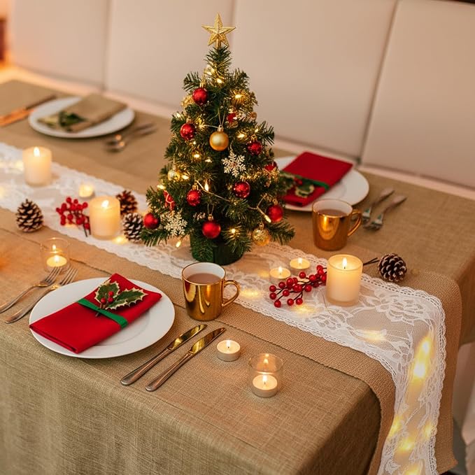 Xinnun 6 Pack Burlap Table Runner - Image 4