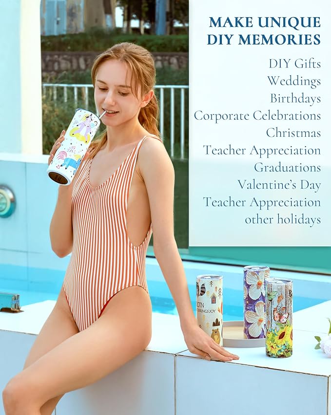 8 Pack 20oz Sublimation Tumbler Blanks Skinny Straight in Bulk | Stainless - Image 6