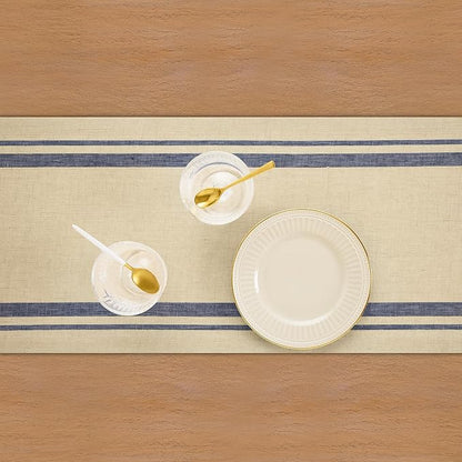 Solino Home 100% Linen Table Runner, 14 x 90 in, mitered corners | Pure Linen | - Image 3