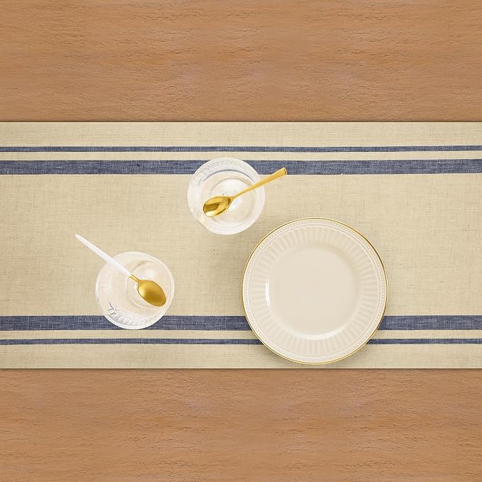 Solino Home 100% Linen Table Runner, 14 x 60 in, coffee tables, small dining - Image 4