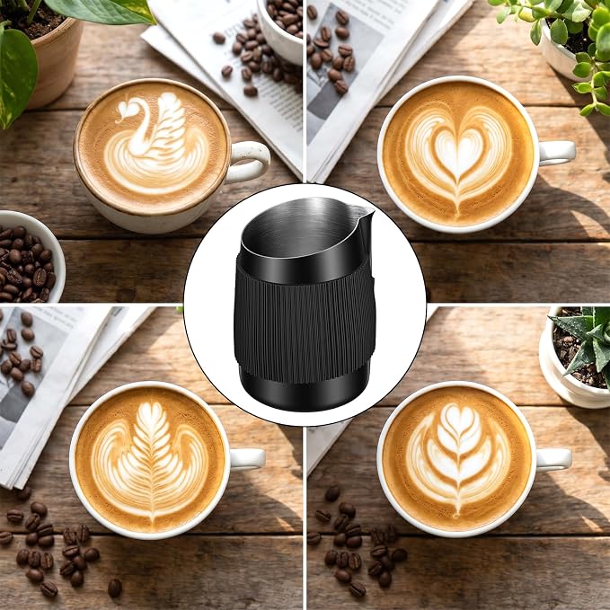 2 Pack Handleless Milk Pitcher, 15.2oz/450ml Espresso Steaming Pitcher - Image 6