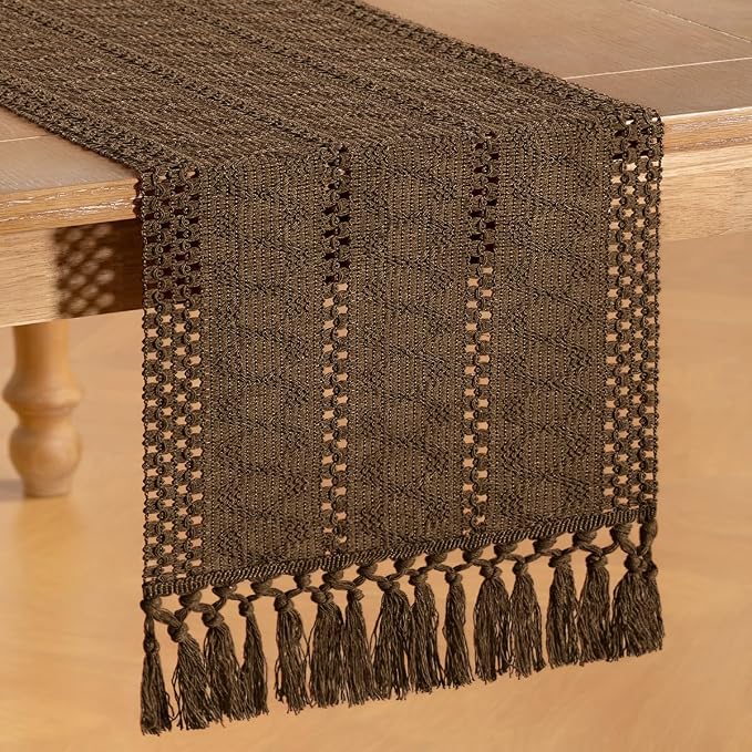 Boho Table Runner Summer Farmhouse Rustic Dining Dresser Scarf Home Decor | - Image 4