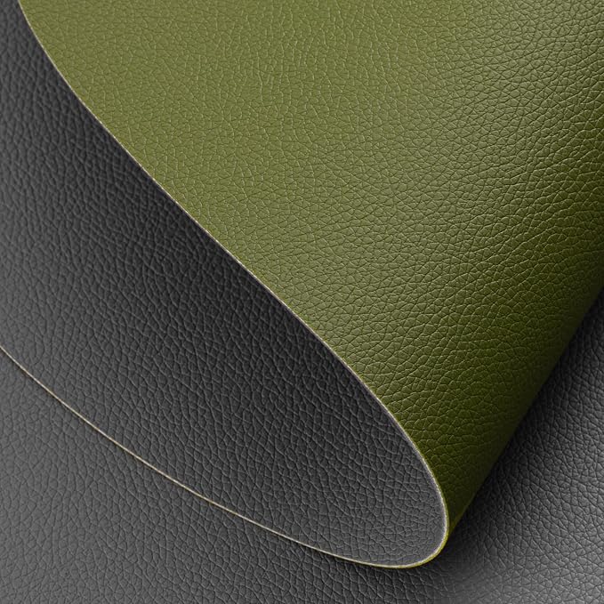 Myir JUN 15 Inches Round Placemats Set of 6 Faux Leather Place Mats | - Image 3