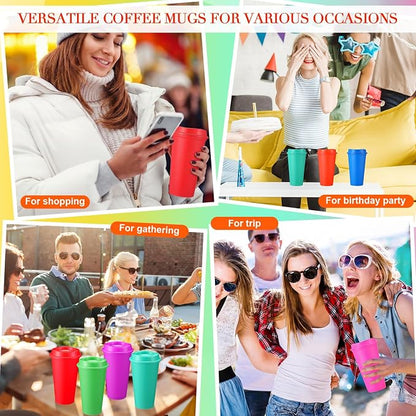 Honeydak 45 Pack 16 oz Reusable Coffee Cups - Image 6