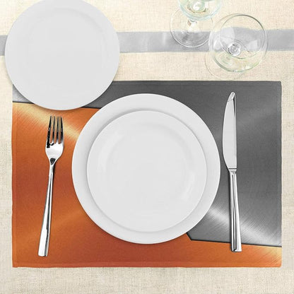 Ambesonne Orange and Grey Place Mats Set of 4, 3D Style Machinery Structure Image Detailed Vivid Modern Contrast Colors, Washable Fabric Placemats for Dining Table, Standard Size, Orange Grey