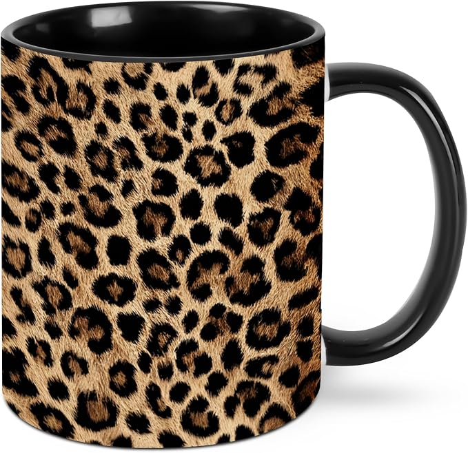 Leopard Print Coffee Mug 11 Ounce Mugs Ceramic Tea Cup Drinking Water Cups | by FyLybois