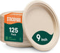 100% Compostable Paper Plates, Heavy Duty Disposable Plates 9 Inch Plates by StackMan