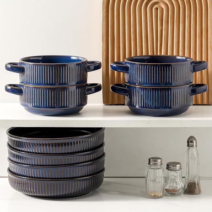 Soup Bowls with Handles, 23 oz French Onion Soup Crocks, Stackable Soup Bowl - Image 7