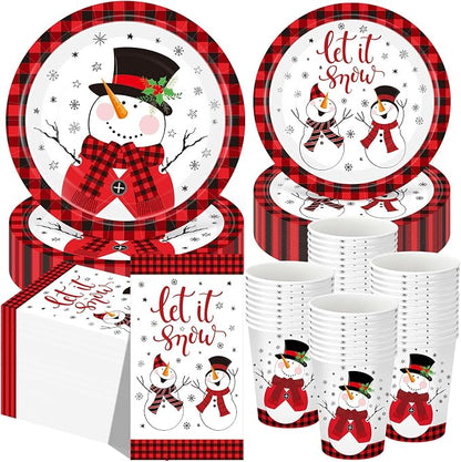 Funnymoom 250 Pcs Winter Snowman Party Decorations by Funnymoom