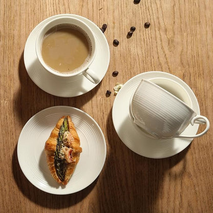 12 oz Cappuccino Cups with Saucers, Ceramic Espresso Coffee Cups Set of 4 - Image 7