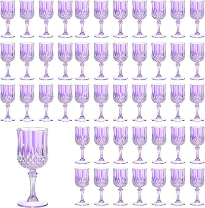 7OZ Plastic Wine Glasses, Reusable Vintage Goblets Unbreakable Drinking Glasses by Unknown
