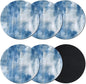 Abstract Blue Coasters Set of 6, Absorbent Coasters by Unknown