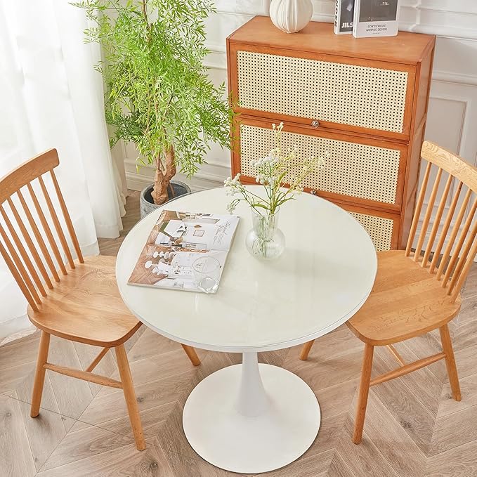 Warmstar Round Clear Table Protector, 44Inch 2mm Thick PVC Tablecloth for Dining & Coffee Tables