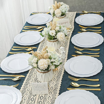100 Pieces White Plastic Plates - Image 7
