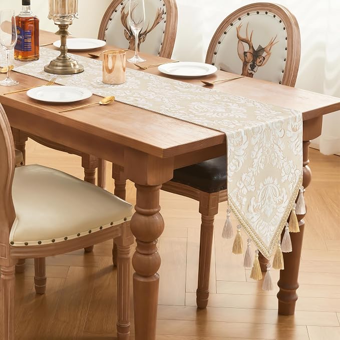 Loom and Mill Elegant Jacquard Table Runner 90 inches Long, 13x90 inch - Image 7