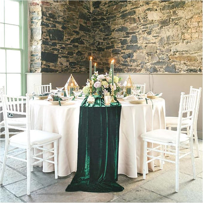 Velvet Table Runner Emerald Green 29x120 Inches Table Runners Soft Velvet - Image 5