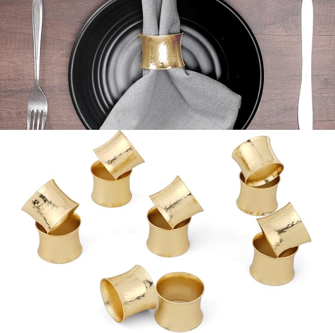 Premium Iron Napkin Rings Set of 12, Stylish Iron Napkin Ring by ALPHALivingHOME