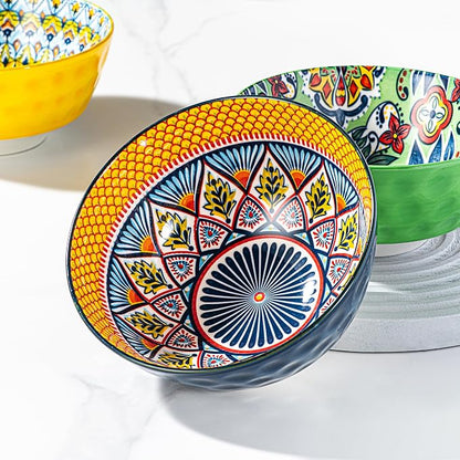 HENXFEN LEAD Ceramic Cereal, Soup Bowls Set of 6-25 Oz Porcelain Serving Bowls - Image 8