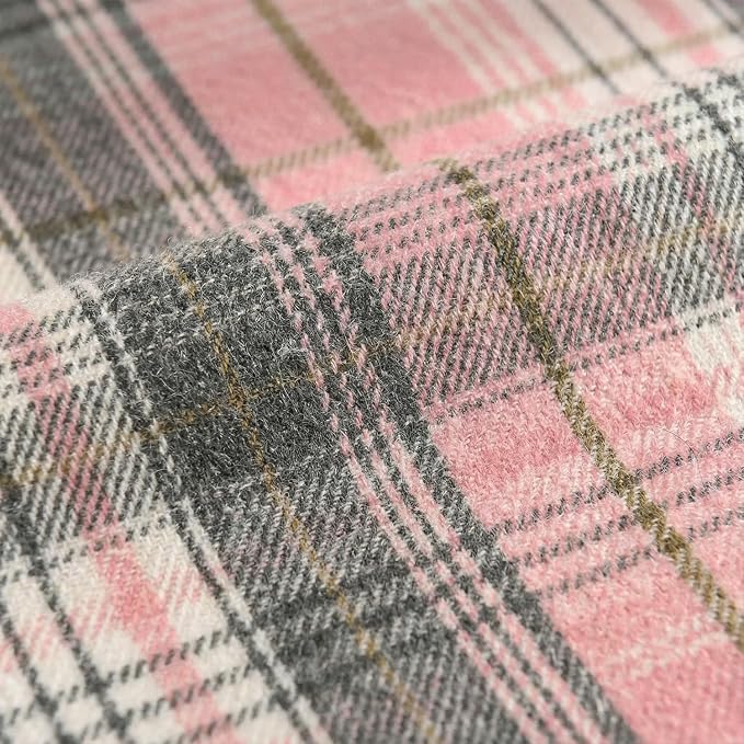 Artoid Mode Pink Grey Farmhouse Plaid Spring Table Runner, Winter Rustic - Image 6