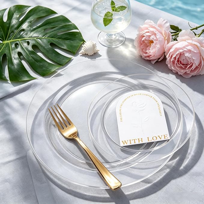 FLOWERCAT 60PCS Clear Plastic Plates - Image 8