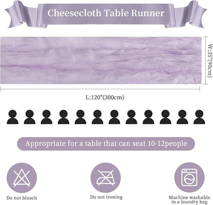 AGIRL 6 Pack Purple Cheesecloth Table Runner 10FT Boho Gauze Home Decor | - Image 3
