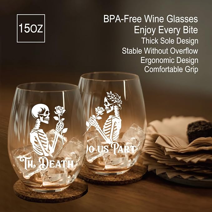 Perfectinsoy Skull Wine Glass 2 Piece - Image 3