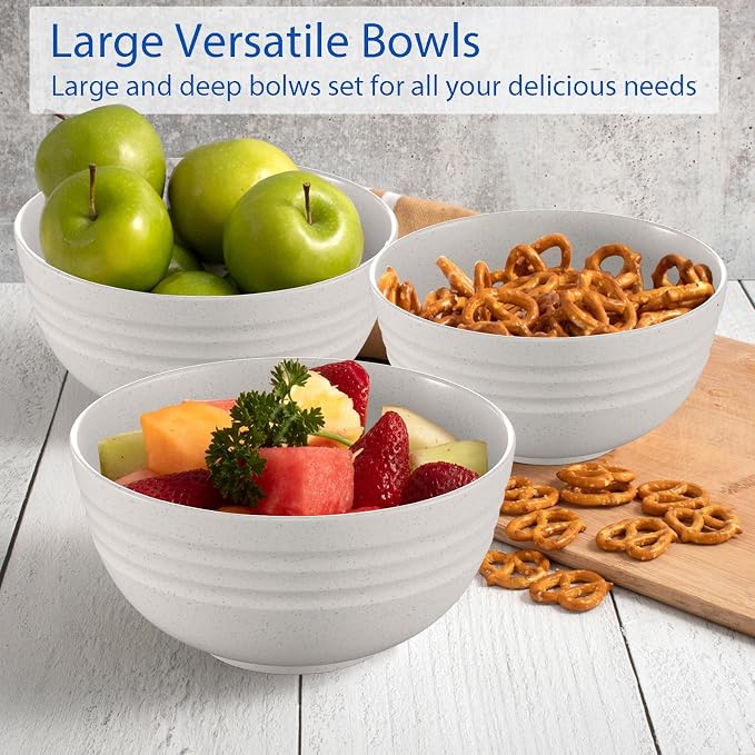 34 Oz Big Bowls， Soup Bowls BPA-Free Dishwasher & Microwave Safe Bowl Sets - Image 8