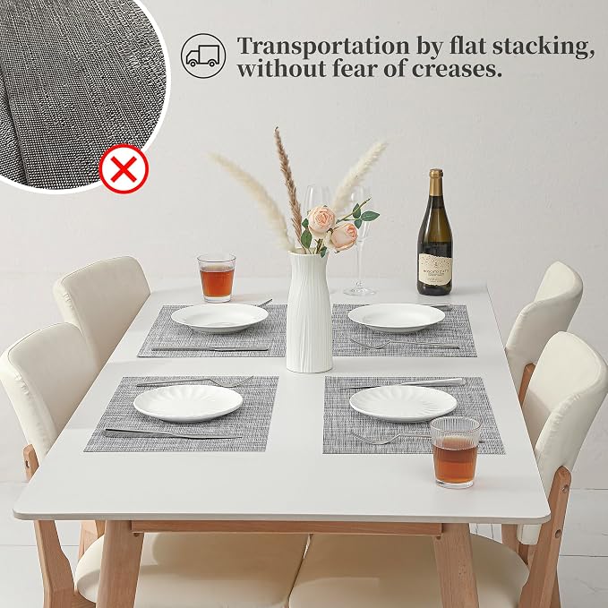 Leetaltree Linen Grey Placemats Set of 8 - Image 6