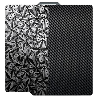 JUUPINE 3D Printer Build Plate for Bambu Lab X1/X1C/X1E/P1P/P1S/P2S/A1 3D Printer,Diamond PEO+Carbon Fiber PET Surface 257x257mm Spring Steel Plate,Double Sided Flexible Sheet Heatingbed Platform.