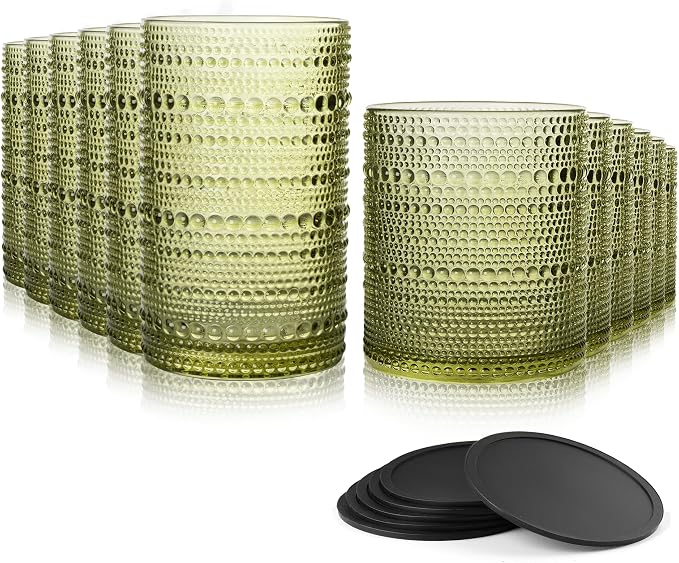 Hobnail Drinking Glasses Set of 12 by Unknown