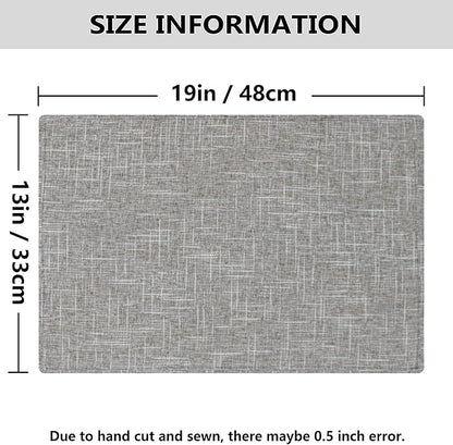 Kevin Textile Burlap Linen Placemats Set of 6 Heat Resistant Dining Table Place Mats Washable Kitchen Table Mats for Dinning Party Holiday Indoor Outdoor, 13 x19 inches, Sesame Grey