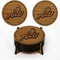 LazerEdge Florida Gulf Coast Eagles Wooden Coaster Set - Cherry Wood - Officially Licensed Product - 4-Pack