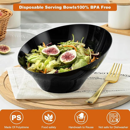 5 Pack black Plastic Serving Bowls - Image 4