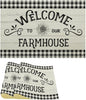 Vintage Farmhouse Placemat Set, Rustic Minimal Black White Check Inspirational Quotes Sketch Sunflower Pattern Home Decoration Linen Table Mats for Dining Room Kitchen Party (17x12in) x2P
