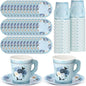 Nuogo 200 Pcs Floral Paper Tea Cups and Saucers 7 oz Disposable Paper Teacups by Nuogo